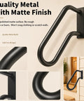 Rock Solid Heavy Duty Wall Mount Handrail For Outdoor Steps U Shaped Safety Railing Stair Handle Non Slip Metal Grip Built Tough As Nails For Garage Porch And Garden Rust Proof Black with matte finish