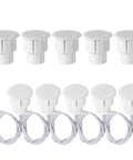 Recessed Magnetic Door Switch And Window Sensor Normally Closed Reed Contact White Abs Body Lightweight Two Point Four Gauge Cable Five Piece Set showing five sensors with cables.