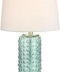 Caicos 25 Inch LED Table Lamp In Green Glass Finish 1 Light Modern Accent Lamp For Living Room Easy Assembly Durable Glass Base