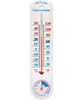 Analog Hygrometer Thermometer For Indoor Outdoor Use No Battery Required Easy To Read Humidity And Temperature Gauge With Celsius Fahrenheit For Patio Garden Cellar Greenhouse Closet, white dial, mechanical, wall-mounted