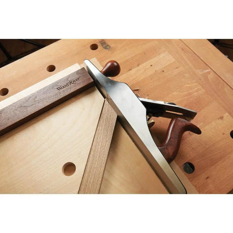 Pro Grade Shooting Board Jig For Hand Planes delivers dead nuts accuracy, featuring a 20x14 inch wooden surface for precise cuts.