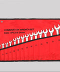 14 Piece Ratchet Wrench And Spanner Set With Fixed Head Handles For Tight Spaces Durable Anti Rust Finish Hand Tools Kit in red case