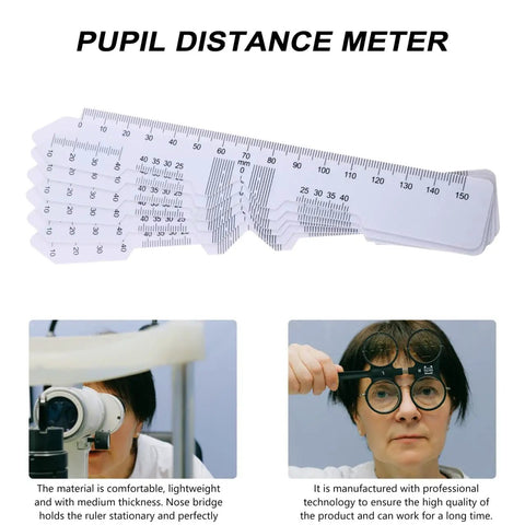 6-Piece Pupillary Distance Ruler Set for Eyeglasses Fitting, PD Meter Kit, lightweight flexible plastic rulers with etched scales
