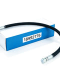 Top Shelf Heavy Duty Oil Hose Built Rock Solid For Screw Air Compressors Replaces 18992776 with flexible black tubing and metal fittings.