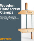 Shop Grade 12 Inch Wooden Handscrew Clamps Pair For No Sweat Woodworking showing heavy duty wooden clamps with adjustable features.