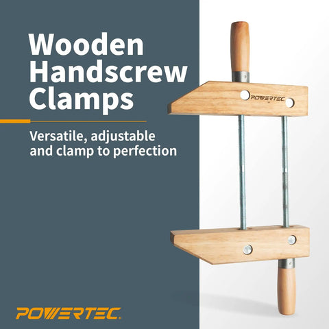 Shop Grade 12 Inch Wooden Handscrew Clamps Pair For No Sweat Woodworking showing heavy duty wooden clamps with adjustable features.
