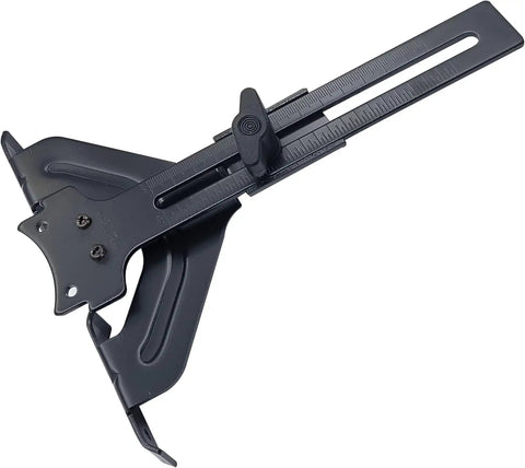 Straight Shooter Edge Guide Compatible With Dewalt 20V Max XR Cordless Router, black adjustable guide with ruler markings.