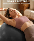Badass Anti Slip Yoga Ball With Included Quick Pump Super Durable Frosted Grip Shell designed for stretching and back support.