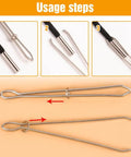 Effortless Drawstring Threader Clips Set For Hoodies Shorts And Pants 2024 New DIY Sewing Tool Kit with usage steps illustration