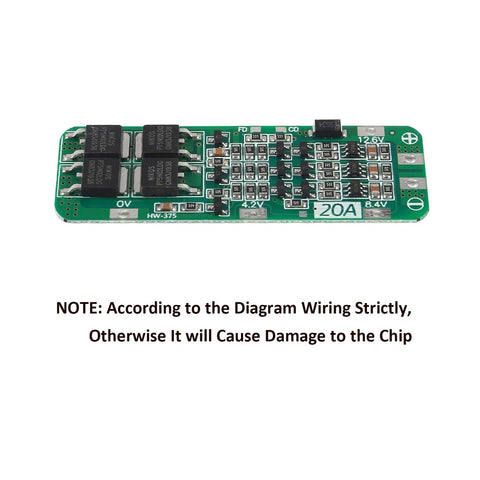 Legit Heavy Hitter 3S BMS Protection Board For 18650 Lithium Battery Packs 12.6V 20A Smart PCB Module overview with wiring note.