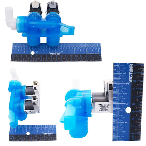 Plug And Play Front Load Washer Water Valve Replacement WPW10289387 AP6018779 PS11752082 with rulers for scale