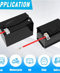Heavy Duty 13 Way Battery Power Distribution Block With M8 M6 M4 Threaded Studs For Rv Marine Automotive Solar Lithium Batteries shown with batteries.