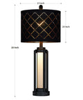 Dope 28 Inch Tall Modern Table Lamps Set Of 2 For Living Room And Bedroom Black Industrial Metal Frame With Warm Glow Night Light Easy Lampshade Assembly USB A And Type C Charging Ports, black lamp with 13-inch shade and 10-inch base