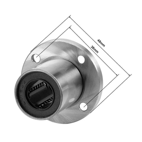LM16UU Heavy Duty Round Flange Linear Ball Bearing Bushing 16mm Bore 28mm Outer Diameter 37mm Length Sealed On Both Sides