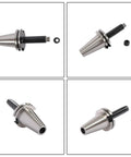 Pro Grade Cat40 Er11 Collet Chuck Tool Holder Eight Pack with extended gauge, metal construction, designed for precision machining.