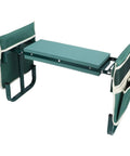 Adjustable Garden Kneeler Bench Folding Seat With 400 Lb Capacity Dual Function Stool Wide Padded Kneeling Pad Portable Green Garden Stool With 2 Tool Pouches For Easy Weeding Planting And Potting Tasks