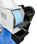 Built Tough 3HP Industrial Tube Profile Belt Grinder And Sander With 4 By 78 Inch Belt 220V 3 Phase Motor close-up view of sanding belt and motor