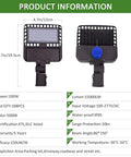 LED Parking Lot Light 200W Outdoor Shoebox Style With Knuckle Slip Fitter Mount Dusk To Dawn Photocell Sensor dimensions info