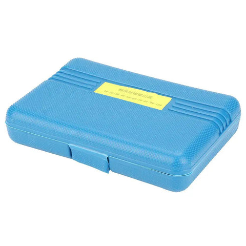Blue plastic case containing 10 Pcs Tap Extractor Set For Broken Screws And Fasteners Steel Screw Remover Tools In Three Types With High Speed Steel