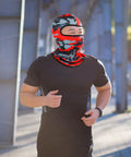 Running man in 16 Pack Balaclava Masks For Men And Women Full Face Cover Sun Protection UV Balaclava Mask, red camouflage style.