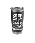 Glider Pilot Insulated Stainless Steel Tumbler For Sailplane Club Members with 'Keep Calm' design, double-wall vacuum