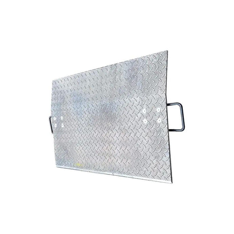 Top Shelf 48 Inch Aluminum Dock Plate 4000 Lb Heavy Duty Loading Ramp With Handles, non slip treadplate surface for hand trucks.