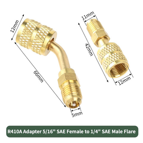 R410a Mini Split Adapter Kit Pro Grade Easy Install Vacuum Port Converter Five Sixteenths Female To Quarter Inch Male Flare