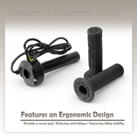Twist Throttle Replacement Grip and Cable Kit For Yozma IN10 Electric Dirt Bike, Off Road E Bike Throttle Handle With Rolling Bearing, Smooth Acceleration, Durable Cable System, Easy Install