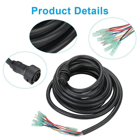 Cable Main Wire Harness For Yamaha Outboard Motor Remote Control Box 10 Pin 16.4 Feet Marine Electrical Harness Replacement