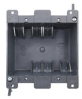 Front view of 2 Gang Old Work Electrical Box 26 Cu In Plastic Junction Box For Switches Remodel Ready ETL Listed With 2 Hours Fire Protection 4 Deep Easy Install 1 Pack
