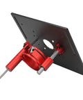 Heavy Duty Router Table Insert Plate With Manual Crank Lift Kit Dead Nuts Secure Clamping Base For Easy Power Tool Woodworking Trimming And Workbench Upgrades Black, featuring red crank lift mechanism.