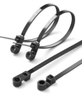 Tough As Nails Heavy Duty Zip Ties With Mounting Head And Screw Hole, 7.5 Inch, 75 Lbs Load, 110 Pack Nylon Cable Ties