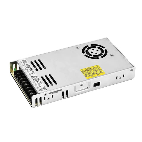 Close-up of 48V DC LED Power Driver for Track Lighting System, 350W, Non-Dimmable or Multi-CCT Dimmable, UL Certified, metal casing