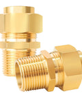 2 Pack Three Quarter Inch NPT Male Nipple Brass Pipe Fittings, hex brass tone adapters for gas lines, corrosion resistant