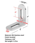 Two By Two By Fifteen Sixteenths Inch Stainless Steel Slotted L Angle Bracket Corner Brace For Wood Furniture One Eighth Inch Thick