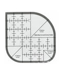 Clear Acrylic Quilting Ruler With Templates And Curved Corner Cutter For Precise Fabric Cutting, Patchwork And Sewing DIY Quilting Projects, Go To Black 6x6 Tool