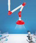Laboratory Fume Extraction Exhaust Vent With 360 Degree Rotation, Ceiling Mount, White And Red, Heavy Duty PP And Aluminum Alloy Build
