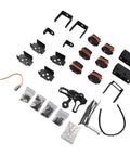 Duokon 6DOF Robot Mechanical Arm Kit With Aluminum Alloy Brackets and six servo motors, various components for assembly.
