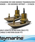 RV-220 4 Channel CHIRP Through Hull Transducer Pack With 20 Degree Dead Rise For Inboard And Outboard Boats Pro Grade Bronze Finish, shown in packaging.