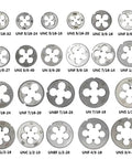 Assorted UNF Round Thread Die Right Hand For External Threading HSS Steel 1-8 3-16 1-4 5-16 3-8 7-16 External Tapping Tool