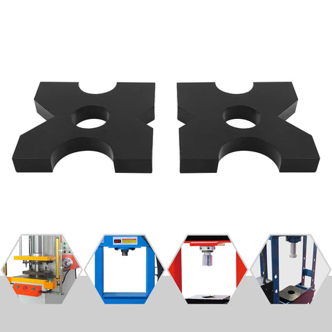 Built Like A Tank 2 Pack Arbor Press Plate And Shop Press Base Compatible With Hydraulic Presses Up To 20 Ton And 32 Ton Rock Solid Metal Punch Plate 1 Inch Thick Four Notch Shop Essential