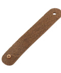 Brown Leather Furniture Handle Pull with screw for cabinets and doors, modern rustic drawer pulls for kitchens and bathrooms.