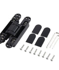 Top Shelf Heavy Duty Adjustable Concealed Cabinet Hinge Slick Black Zinc Alloy Door Pivot Hardware Thick Panel installation kit.