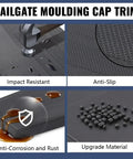 Tailgate Spoiler Cap Molding for Dodge Ram 2500 3500 2019 2024, textured black impact-resistant, anti-slip, anti-corrosion polypropylene build