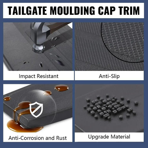 Tailgate Spoiler Cap Molding for Dodge Ram 2500 3500 2019 2024, textured black impact-resistant, anti-slip, anti-corrosion polypropylene build