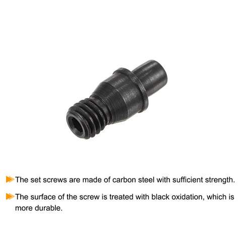 Rock Solid M6 X 17 Mm Set Screws Built Tough From 12.9 Grade Carbon Steel With Durable Black Oxide Finish Pro Grade Fasteners Shop Ready For Cnc Lathe Tool Holders And Heavy Machinery Repairs 10 Piece Pack close-up of black oxide finished set screw