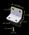 Built Tough Rock Solid L Brackets For Shelves Heavy Duty Wall Mount Corner Supports 24 Pc White Painted Steel bracket with measurements.
