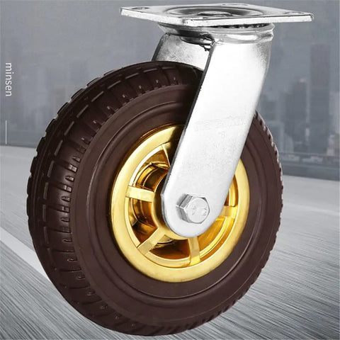 Heavy Duty Rubber Caster Wheels 4 Inch Swivel Rollers with a robust rubber tire and metal mount for utility carts and shop gear.