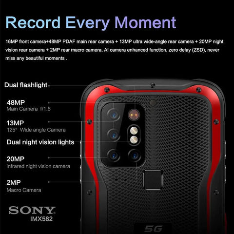 Built Like A Tank Heavy Duty Rugged Smartphone With ATEX Zone 1 Safety Rating, featuring multiple cameras and dual flashlight.