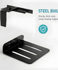 No Drill Necessary Heavy Duty Under Desk PC Mount Rock Solid CPU Holder For Standing Desk Electric Workstation Reinforced Steel Tower Bracket with non-slip gaskets.